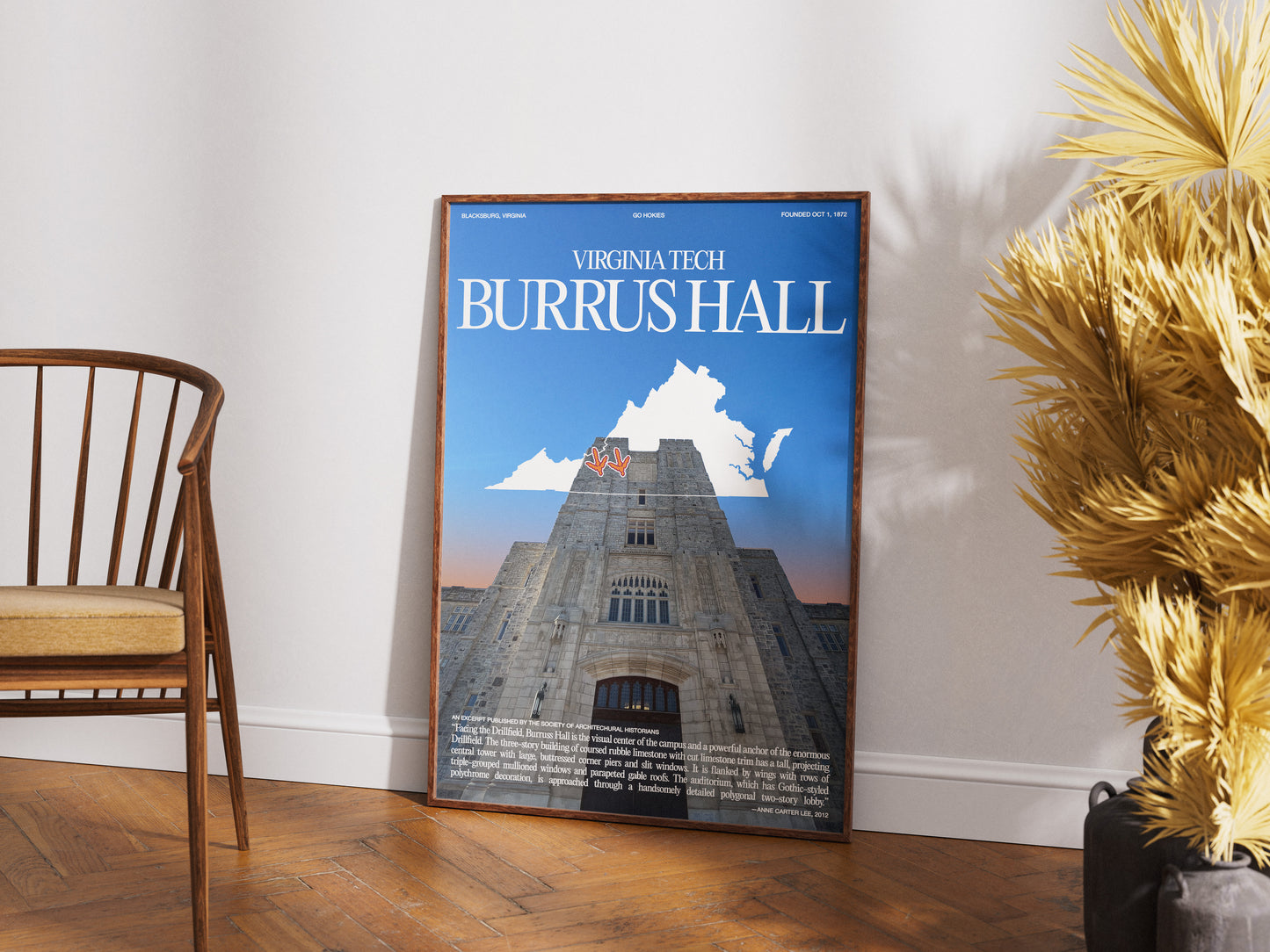 Virginia Tech's Burrus Hall Poster Print