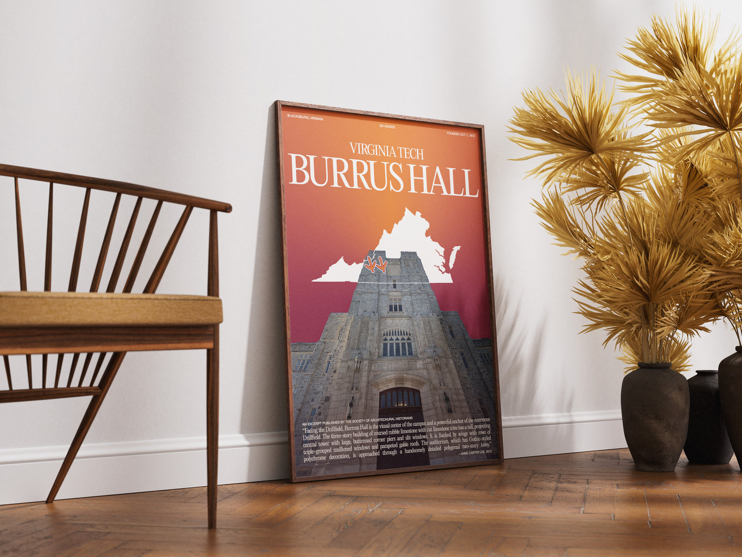 Virginia Tech's Burrus Hall Poster Print