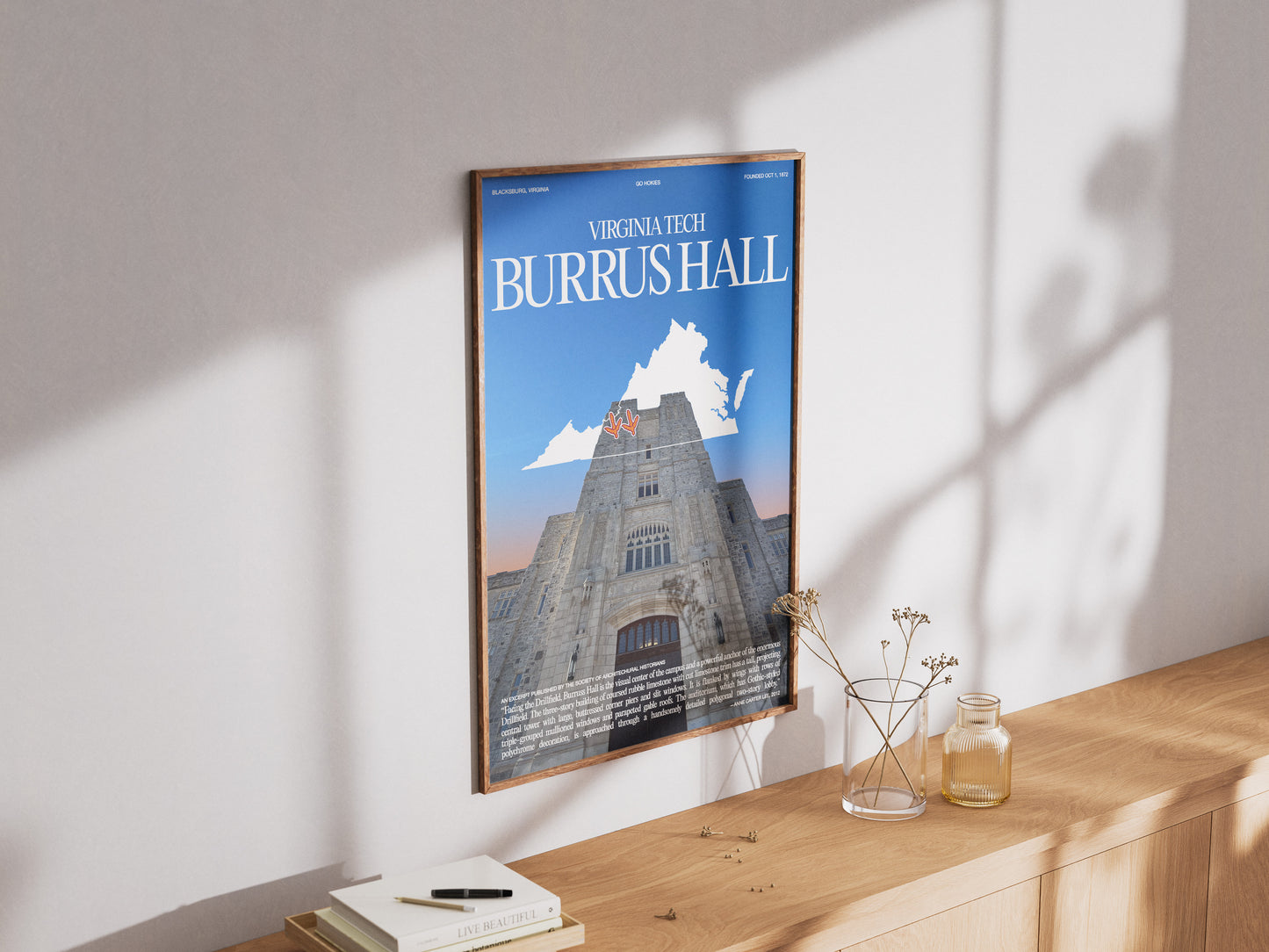 Virginia Tech's Burrus Hall Poster Print