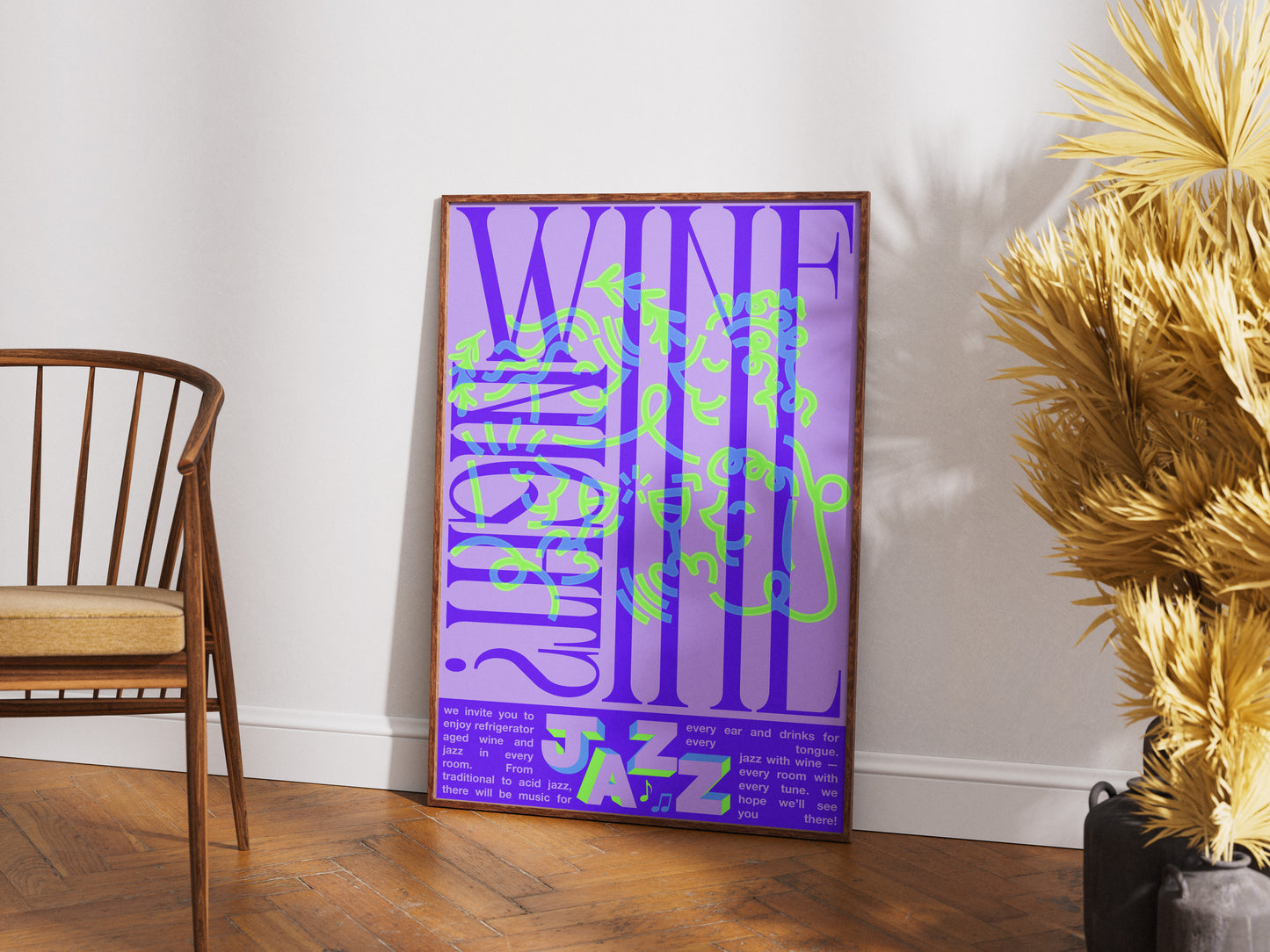 Wine Night & Jazz Poster Print