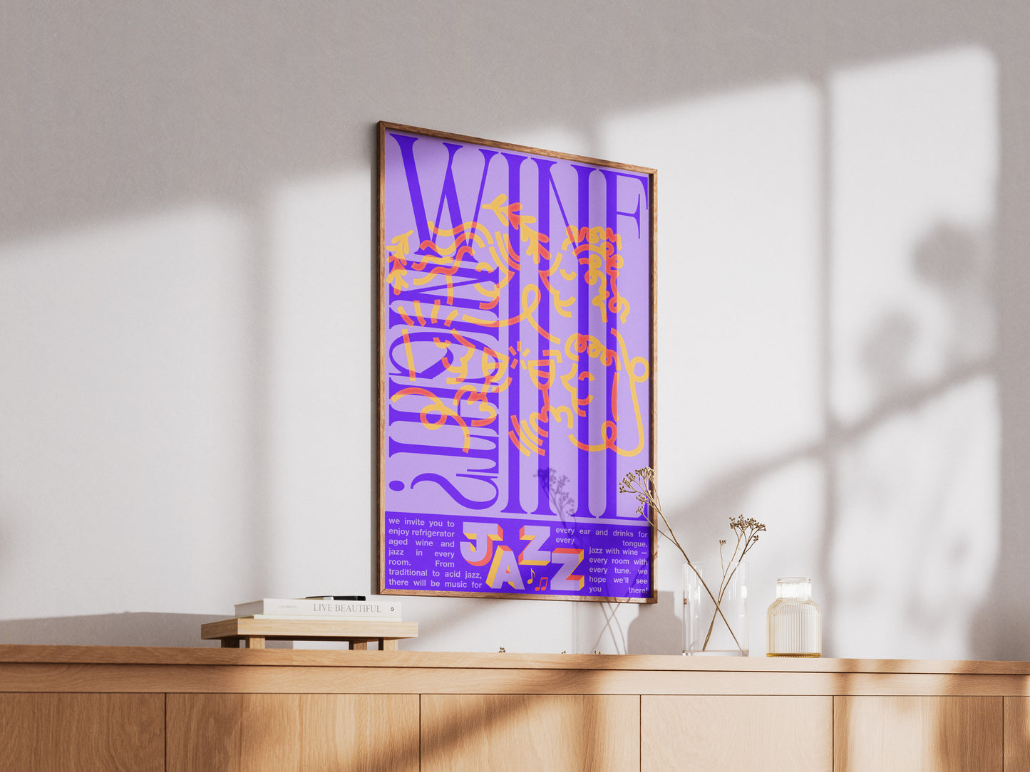 Wine Night & Jazz Poster Print