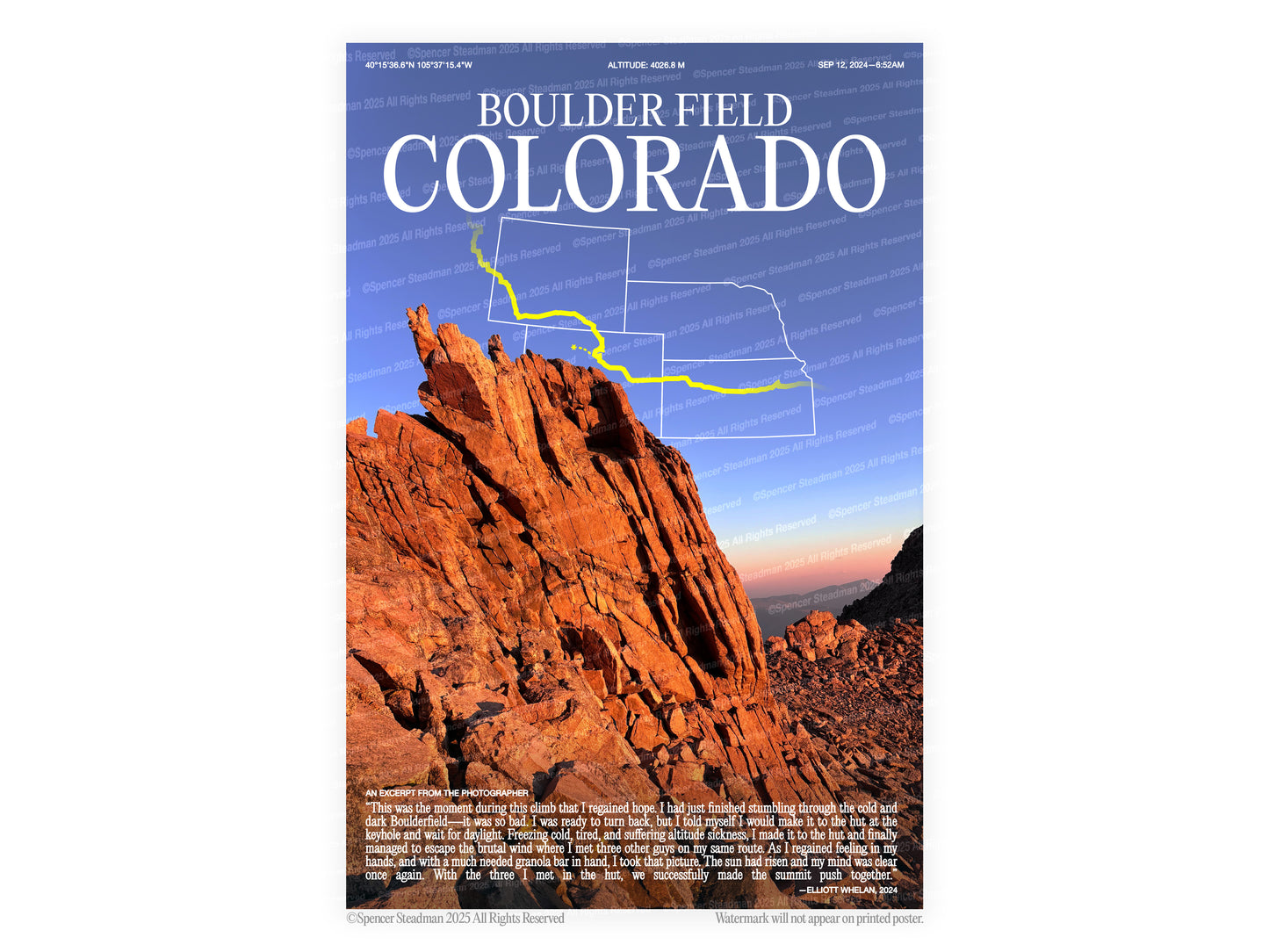 [c] Boulder Field Colorado Poster Print