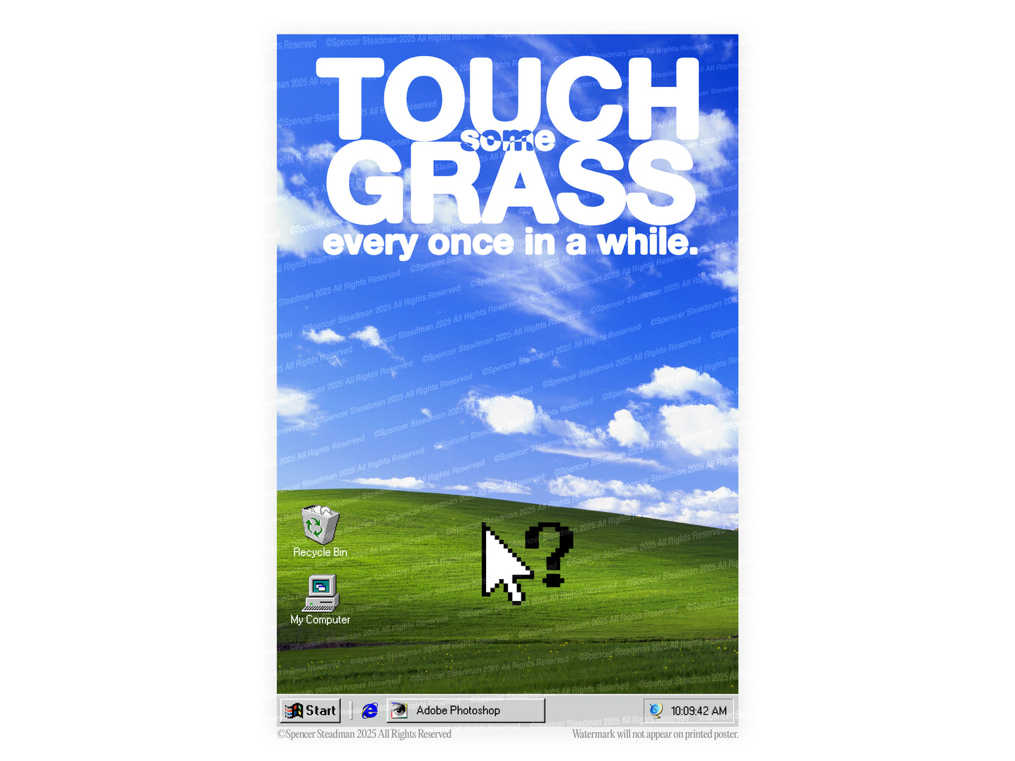 Touch Some Grass Poster Print