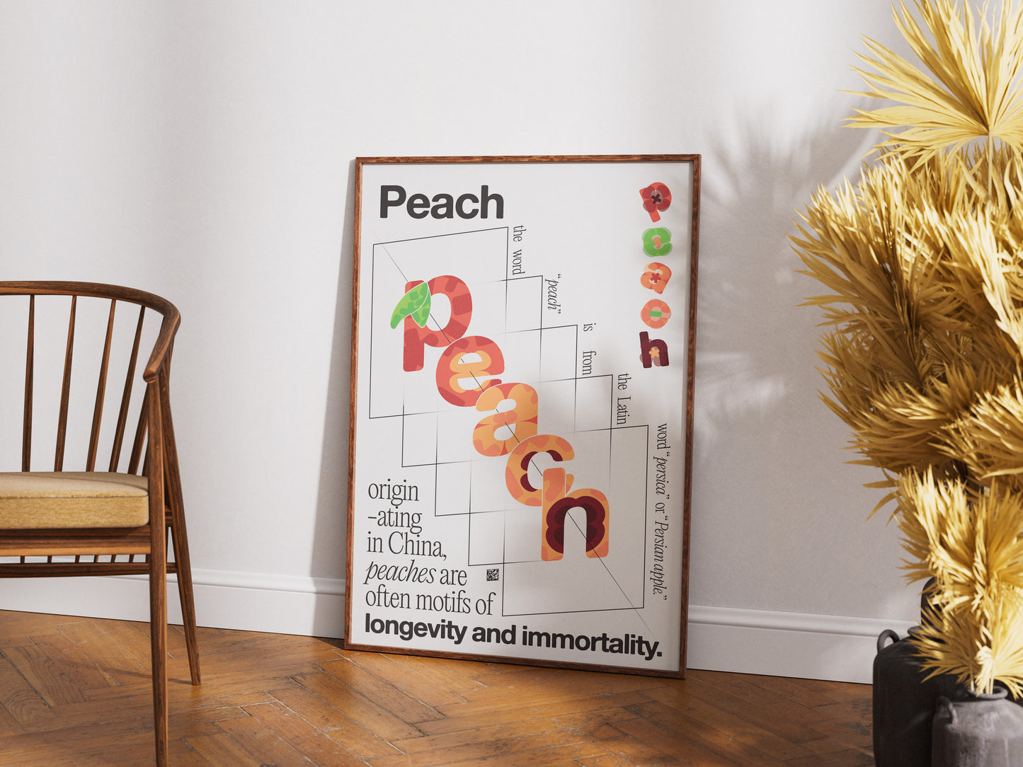 [b] Peach Dissection Poster Print