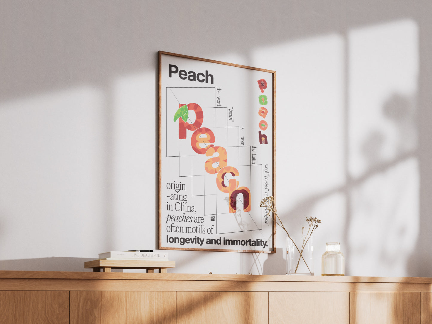 [b] Peach Dissection Poster Print