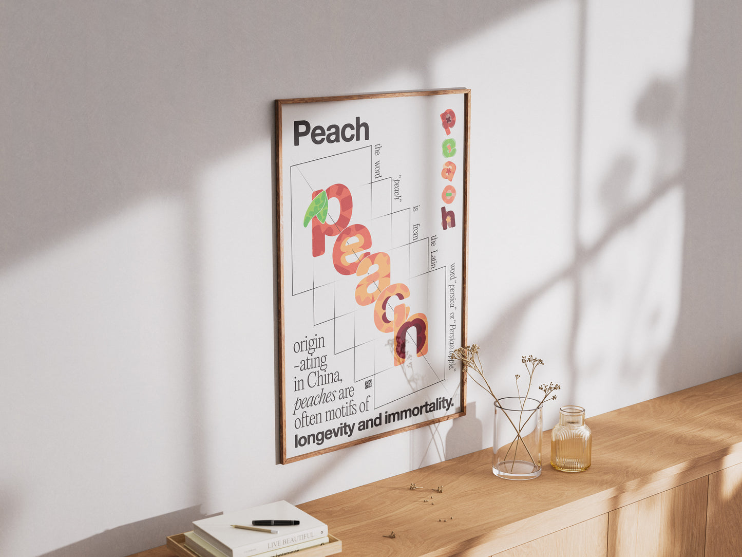 [b] Peach Dissection Poster Print