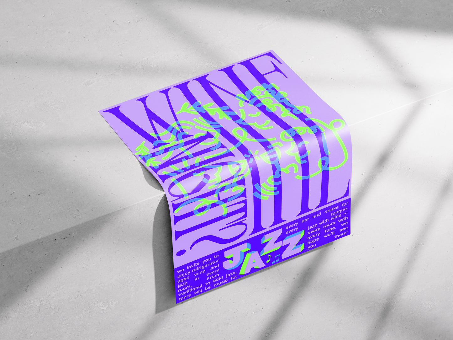 [c] Wine Night & Jazz Poster Print