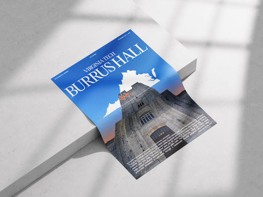 Virginia Tech's Burrus Hall Poster Print