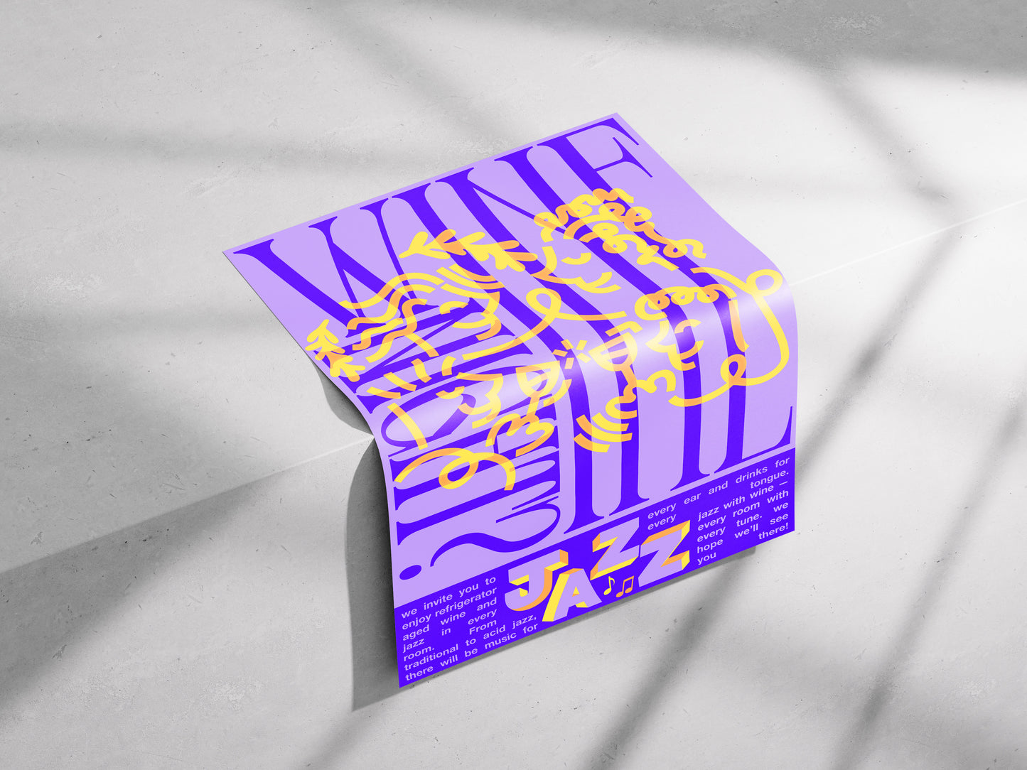 [c] Wine Night & Jazz Poster Print