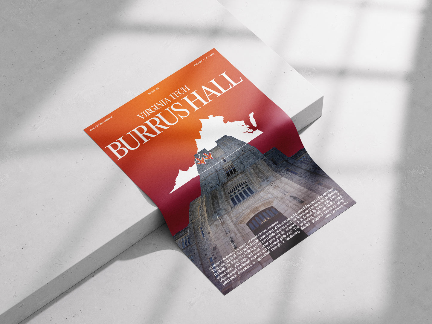 Virginia Tech's Burrus Hall Poster Print