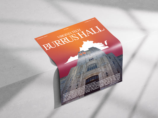 [b] Virginia Tech's Burrus Hall Poster Print